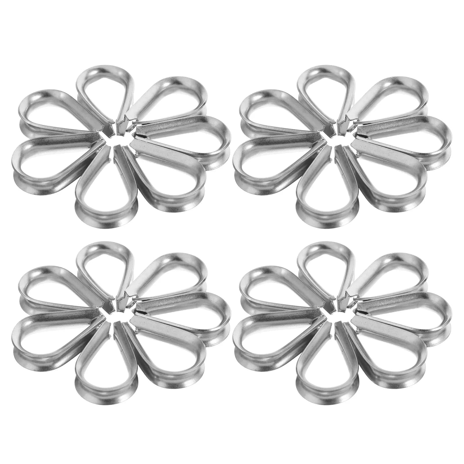 50Pcs Stainless Steel Wire Rope Cable Thimbles Heavy Duty Rigging Thimble for Towing Climbing Marine Outdoor Activities