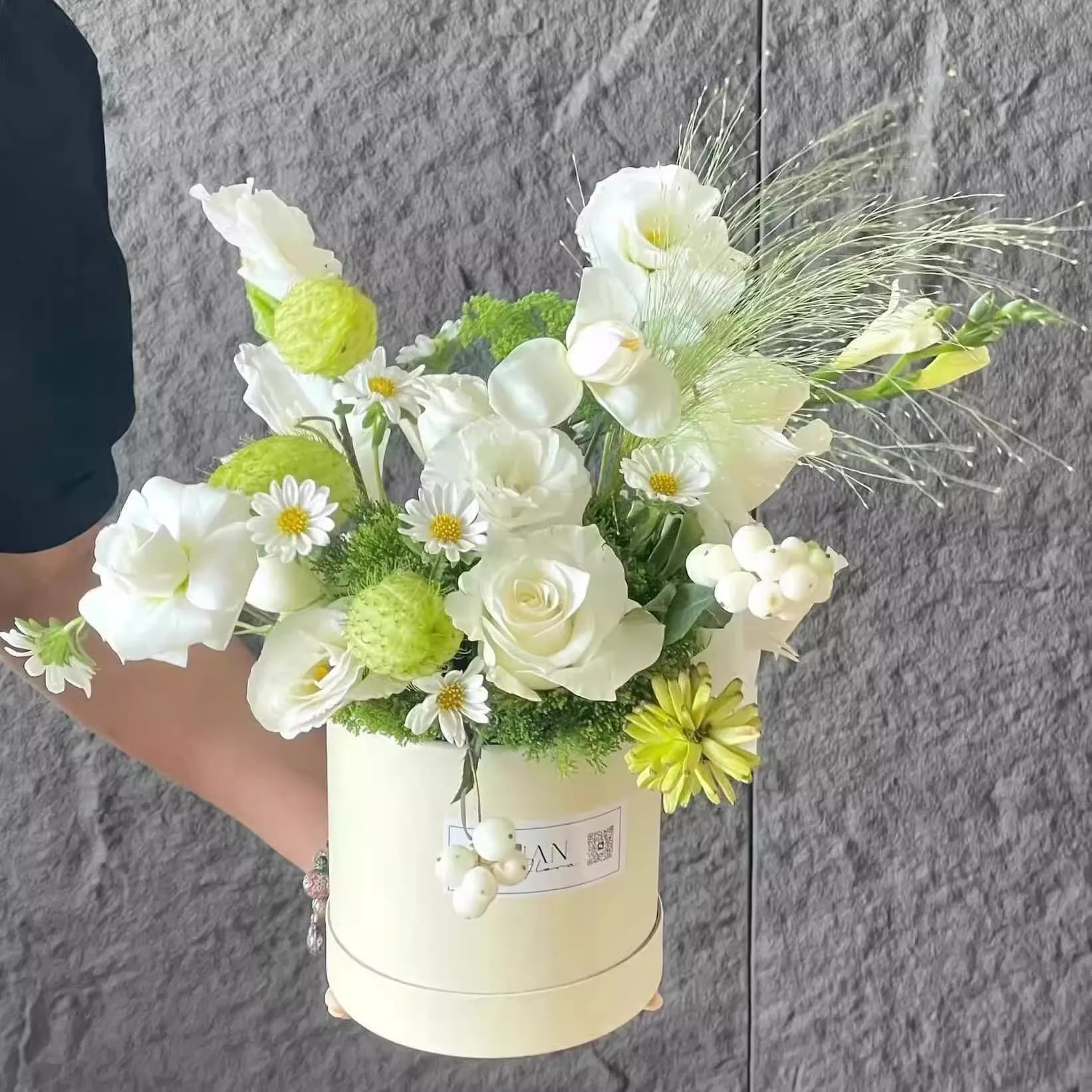 Scatola da imballaggio per piccoli fiori Secchio per abbraccio Secchio per composizioni floreali Cesto di fiori fai da te Borsa per carta per fioristi per matrimonio Compleanno