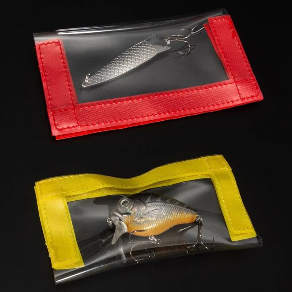 5 pz/set Esca Da Pesca Protezione 15x1 8/20x20 cm PVC Trasparente Richiamo Velcro-cinghia Sacchetto di Protezione Attrezzi Da Pesca Accessorio di Stoccaggio