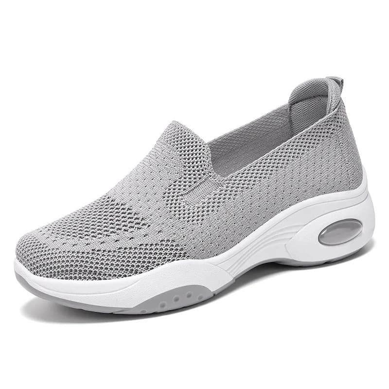 Ladies Breathable Mesh Slip On Walking Sneakers Air Cushion Platform Comfort Non Slip Casual Shoes