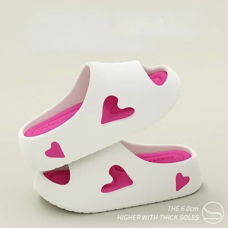 Estate indoor outdoor donna sandalo piattaforma stile morbido EVA antiscivolo amore design casa pantofole scivoli da spiaggia infradito scarpa