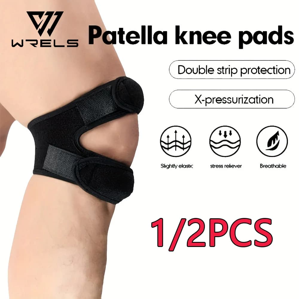 1/2 Pezzi Fascia per Ginocchio Professionale Antiscivolo Regolabile, Stabilizzatore per Ginocchio, Supporto per Basket, Corsa, Salto