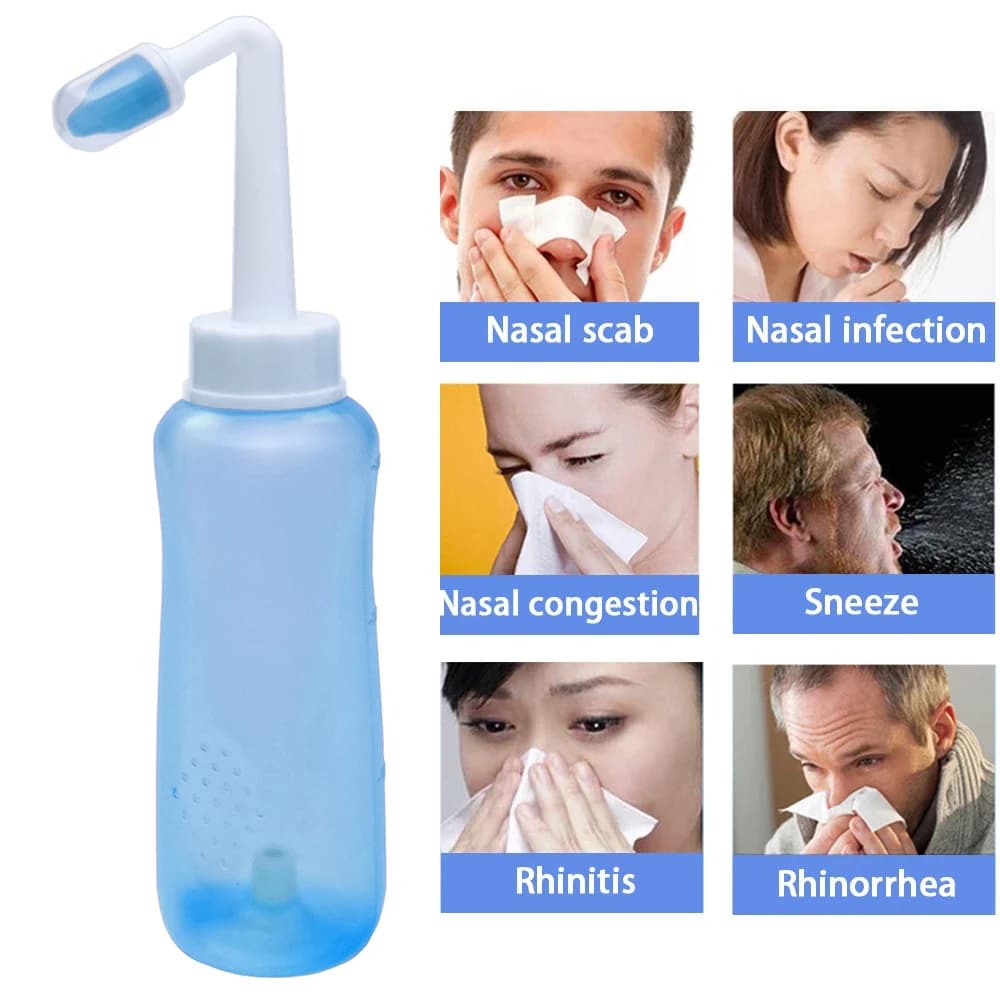 Irrigatore nasale per adulti bambini bottiglia di risciacquo nasale detergente per lavaggio nasale protezione per il naso evitare rinistisniti allergici 300/500ML