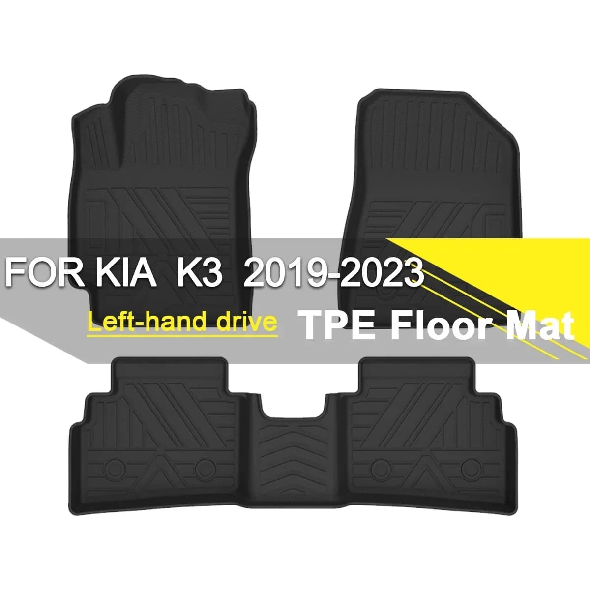 Tappetino per auto in gomma impermeabile TPE antiscivolo completamente circondato Refit accessori per auto con guida a sinistra per KIA K3 2019-2023