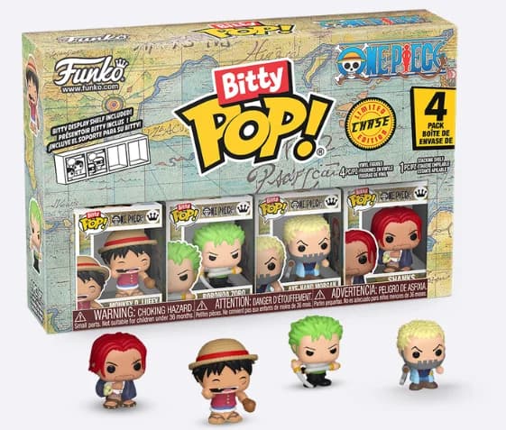Funko Bitty Pop Series: One Piece – Luffy 4-Pack – Regalo di Capodanno – Ottimo regalo per amici e familiari per Natale, Capodanno e compleanni, Decorazione a tema pop culture, Regalo di compleanno, Oggetti da collezione a tema fumetti, Merchandise ufficialmente licenziato, Oggetti da collezione premium, Oggetti da collezione a tema fumetti, Regali per geek, Oggetti da collezione