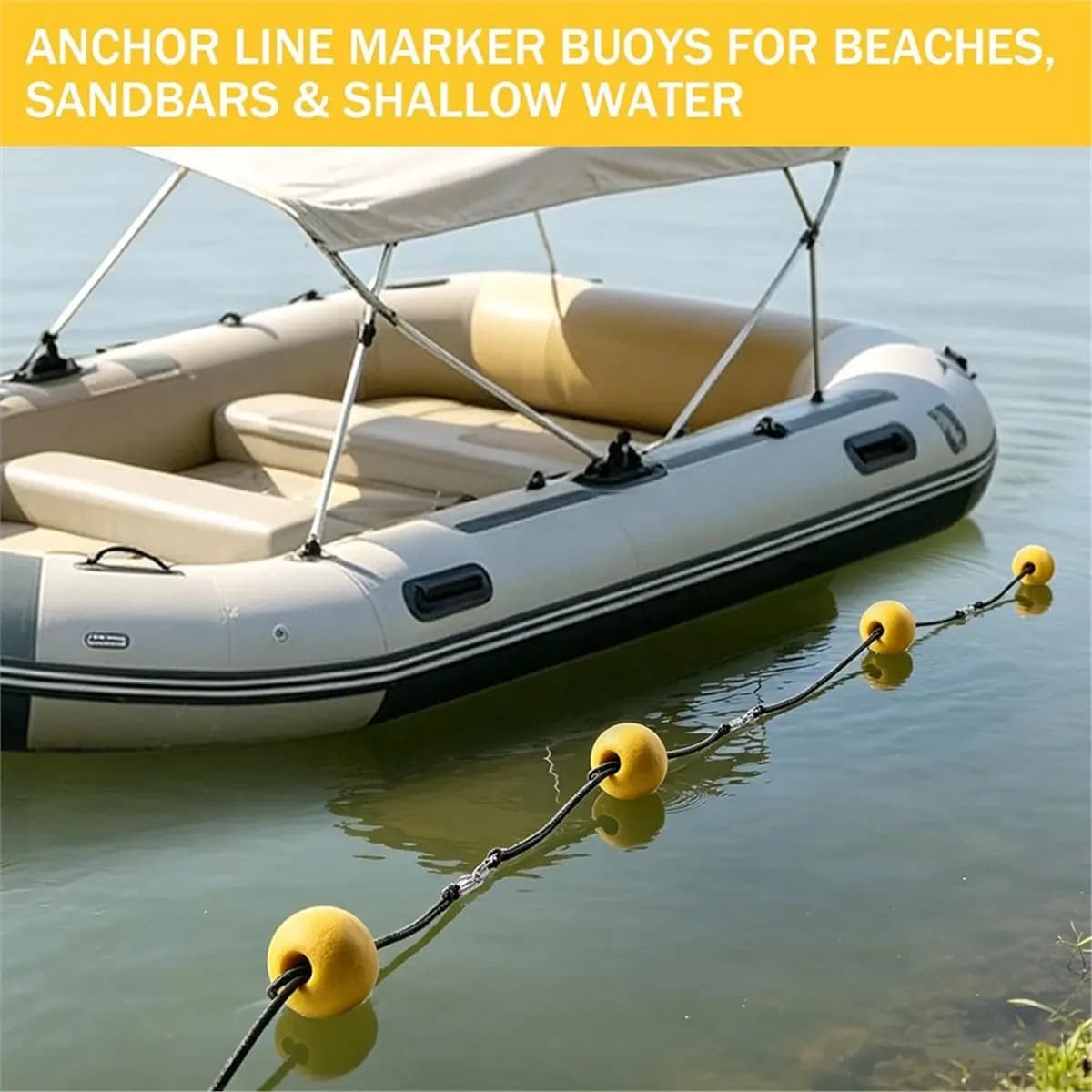 【CYBER MONDAY】6 Pack Anchor Buoy Float with Bungee Cord & Clip, Pool Marker Buoy for Swimming Pools, Water Skiing, Fishing, Boat