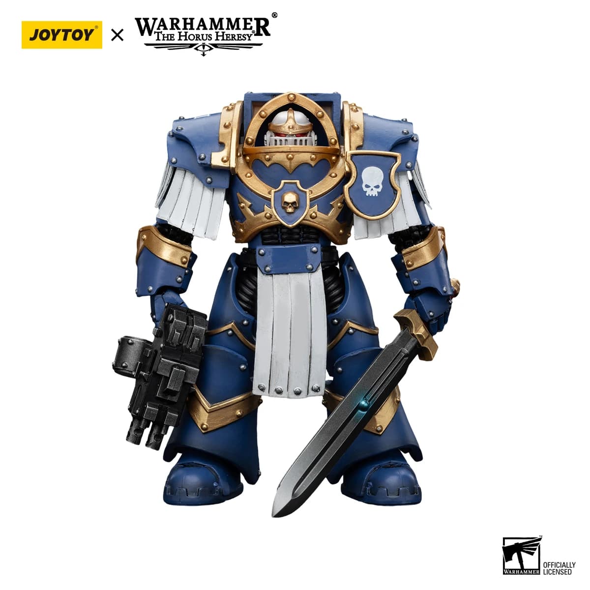JOYTOY Warhammer 30K 1/18 Action Figure Ultramarines Cataphractii Terminator Squad Sergente con Modello di Spada Energetica