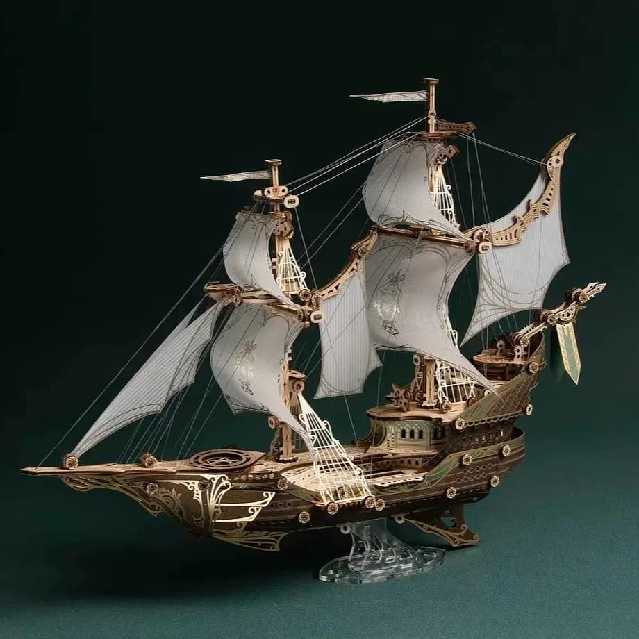 Fairy ship fantasy spaceship 3d wooden assembly pirate ship model three-dimensional puzzle birthday gift