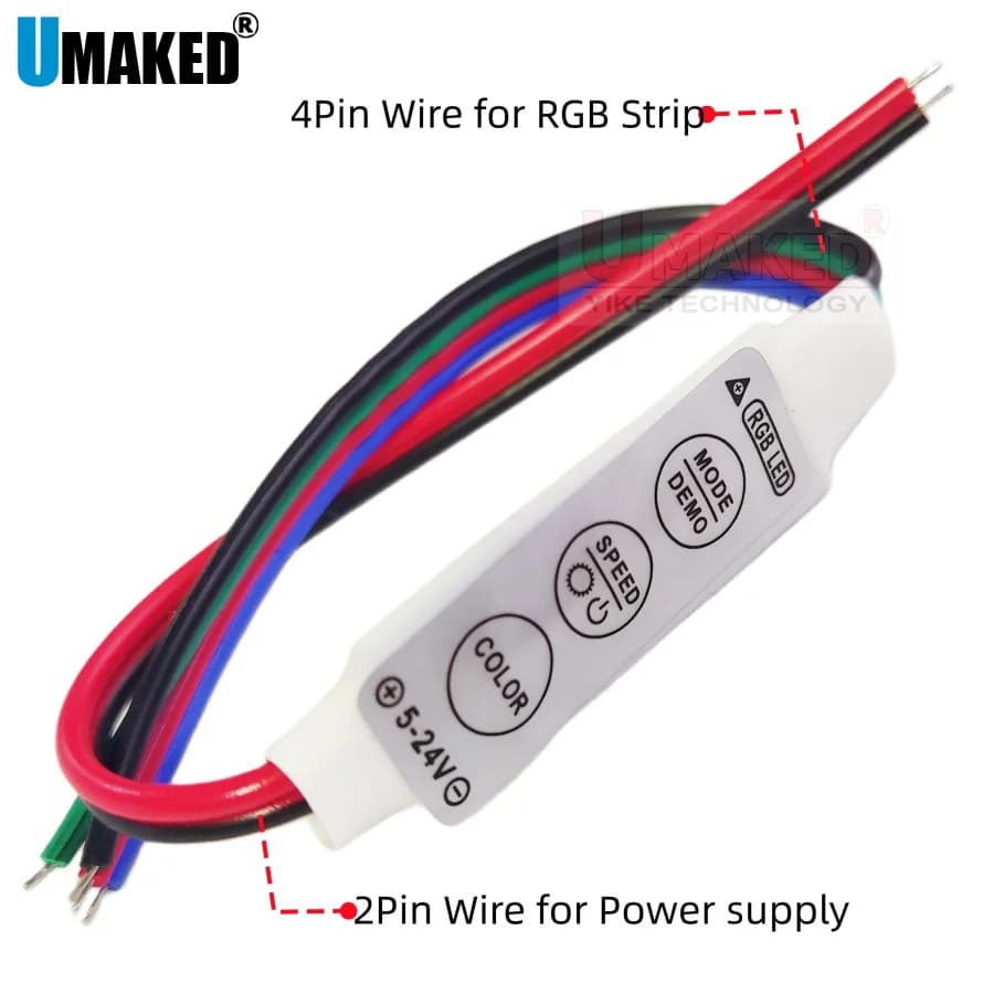 Mini 3keys led strip controller For RGB Color Neon Tube And 2835 5050 5730 Led Strip Light DC5-24V