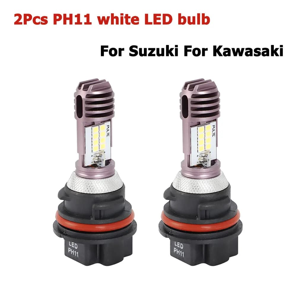 2 pcs PH11 white LED bulb for Suzuki 2004-2014 for Kawasaki 2005-2011 motorcycle lighthouse lamp replacement tool
