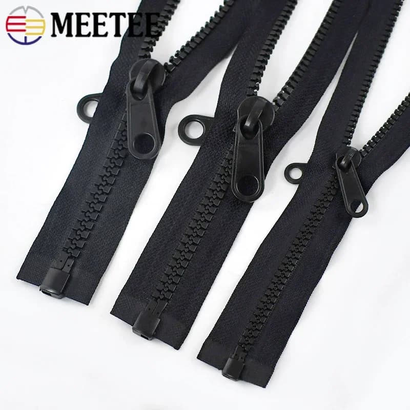 Meetee 5 # 8 # 10 # Cerniera in resina 60-200 cm tende da esterno doppia faccia tirare cerniere in plastica grande zip riparazione accessori per cucire fai da te