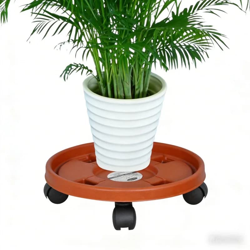 Tray for pots with universal wheels, weighed, mobile, base for indoor and outdoor plants with wheels