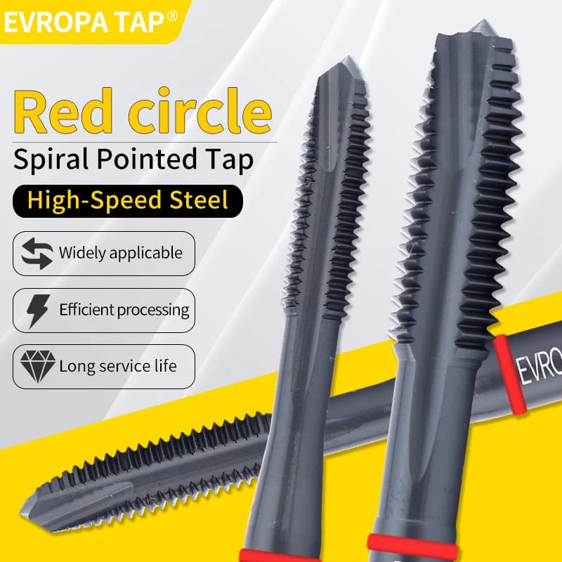 EVROPA TAP HSS-CO Anello rosso JIS Standard con rubinetto a punta a spirale BOX M2 M3 M4 M5 M6 M7 M8 M9 M10 M11 M12 Rubinetti per filettatura macchina
