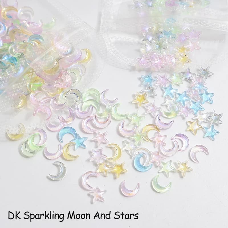 Nuova resina carino e dolce serie stella luna combinazione Flatback Nail Art strass fai da te Manicure ornamento accessori 40/120 pz