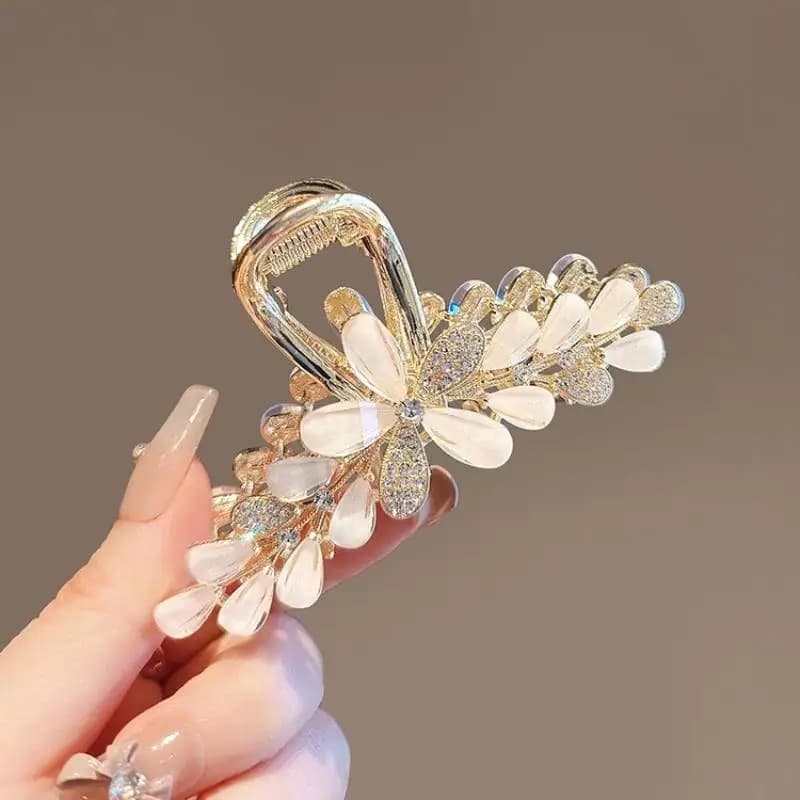 Moda elegante squisita strass fiore artiglio dei capelli coreano dolce squalo clip forcina accessori per capelli femminili per i regali della ragazza