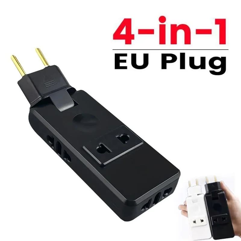 4 In 1 EU Outlet Converter 180° Rotatable Socket EU Plug to US Plug Adapter Portable Travel Socket Foldable France Germany Plug