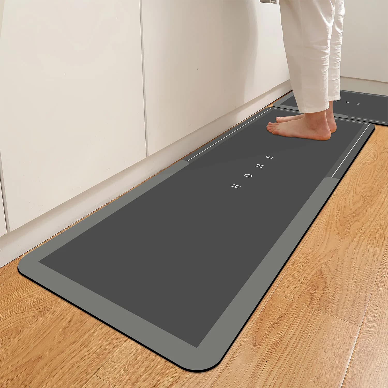 Non-slip floor bathroom mat, super absorbent, fast drying, washed carpet in washing machine, 100% rubber sole, 100% vinegar mattress.