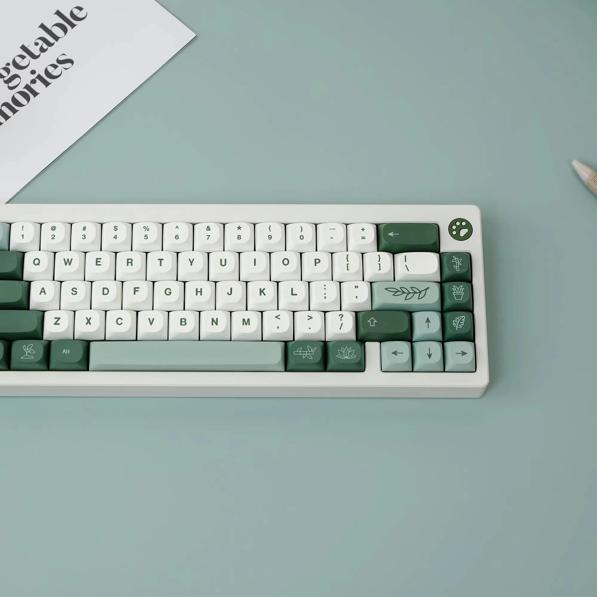 Set di 122 tasti GMK Botanical Keycaps in PBT con stampa a sublimazione per tastiera meccanica personalizzata, profilo MA, 1.75u 2u Shift
