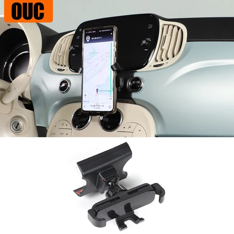 Car Mobile Phone Holder For Fiat 500 Abarth 595 2016+ Central Control Cell Phone Holder GPS Navigation Mount Stent Bracket