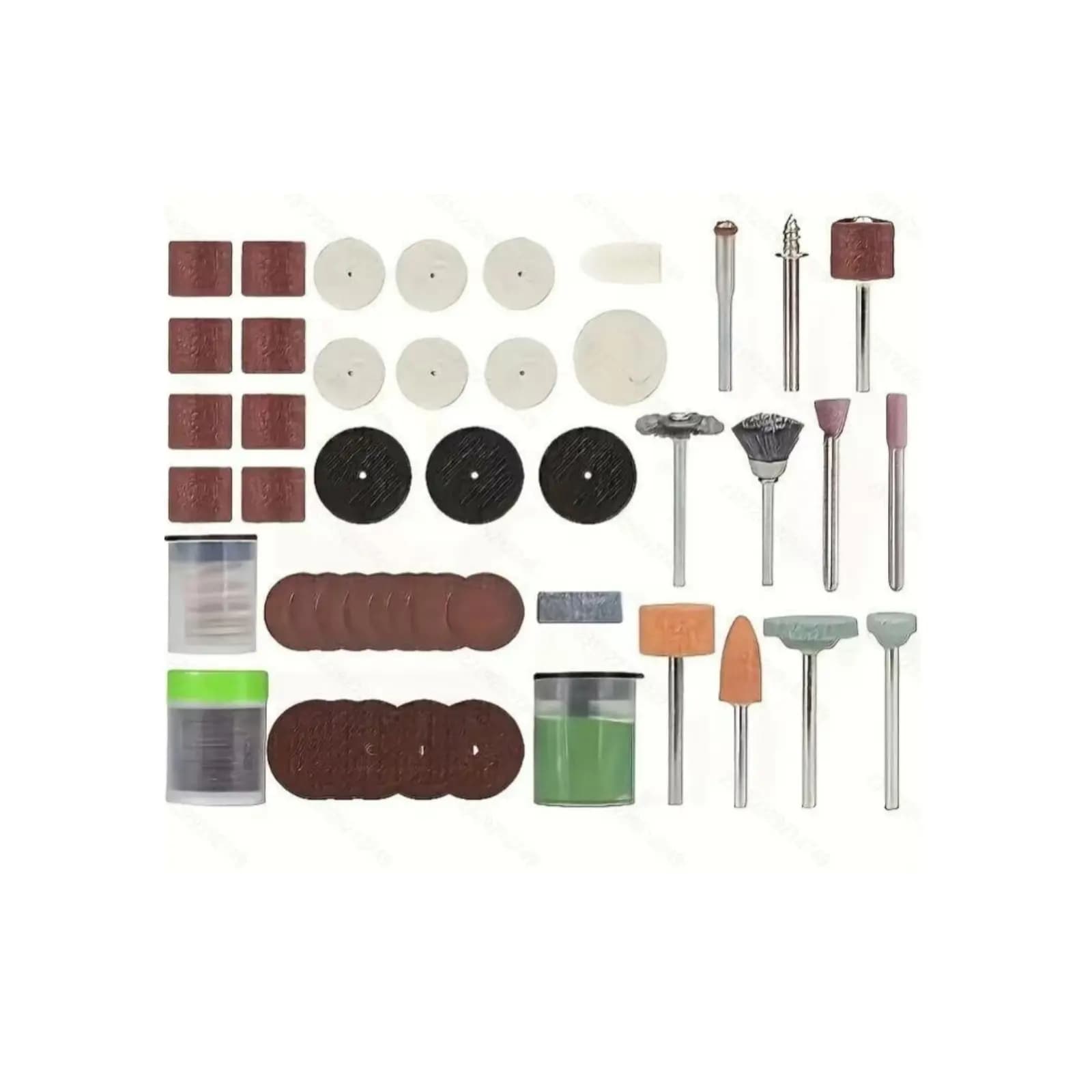 Set di 105 Pezzi di Accessori per Utensili Rotanti, Attacco da 3mm, per Abrasione, Lucidatura e Taglio