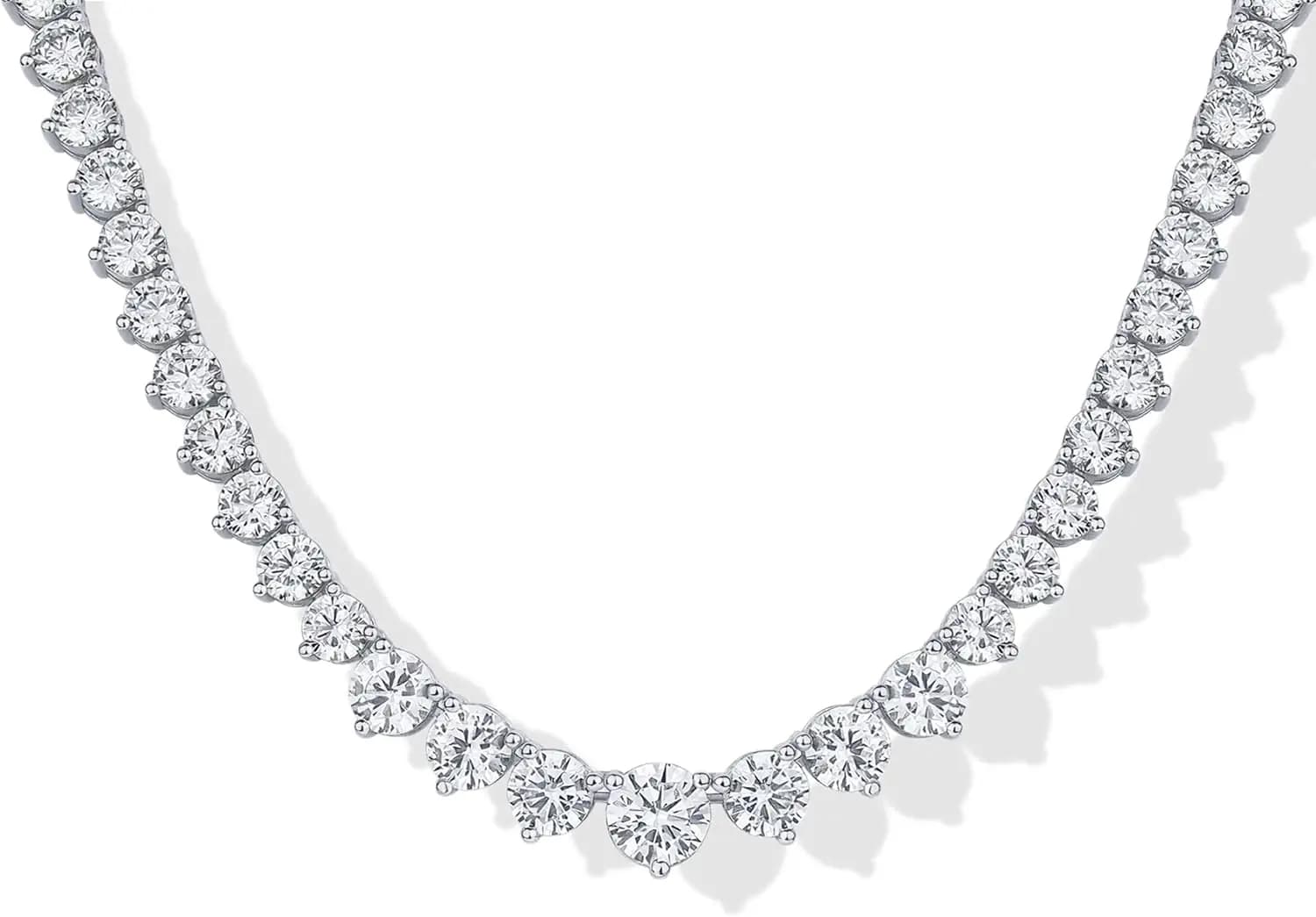 Collane Tennis Graduato Placcate Oro 14K PAVOI da Donna - Collana Tennis con Zirconia Cubica per Spose e Damigelle - Simulata