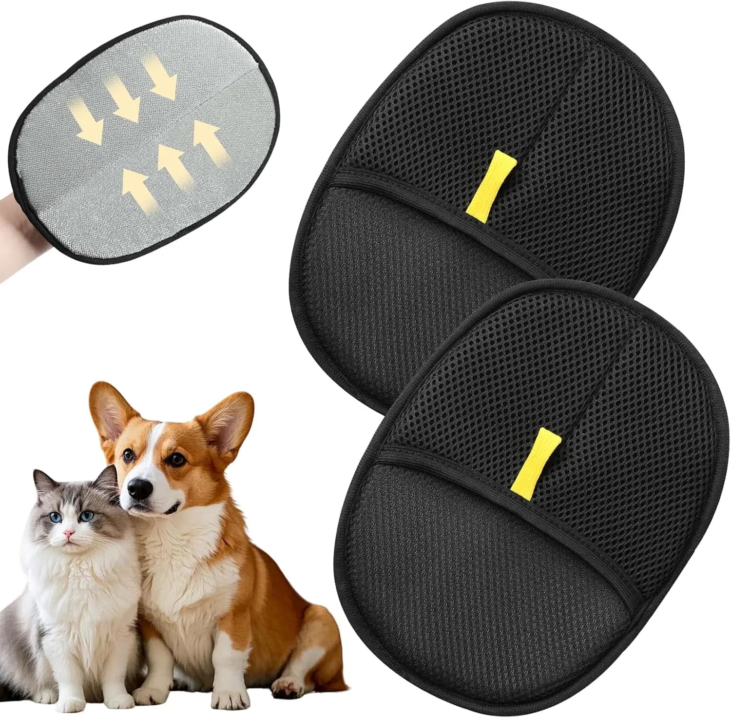 Gloves Remove Peli per Cani e Gatti, Spazzola per Toelettatura, Antistatici per Divani, Tappeti, Vestiti, Tool for Cleaning Domestic Animals, Washable and Reusable Gloves