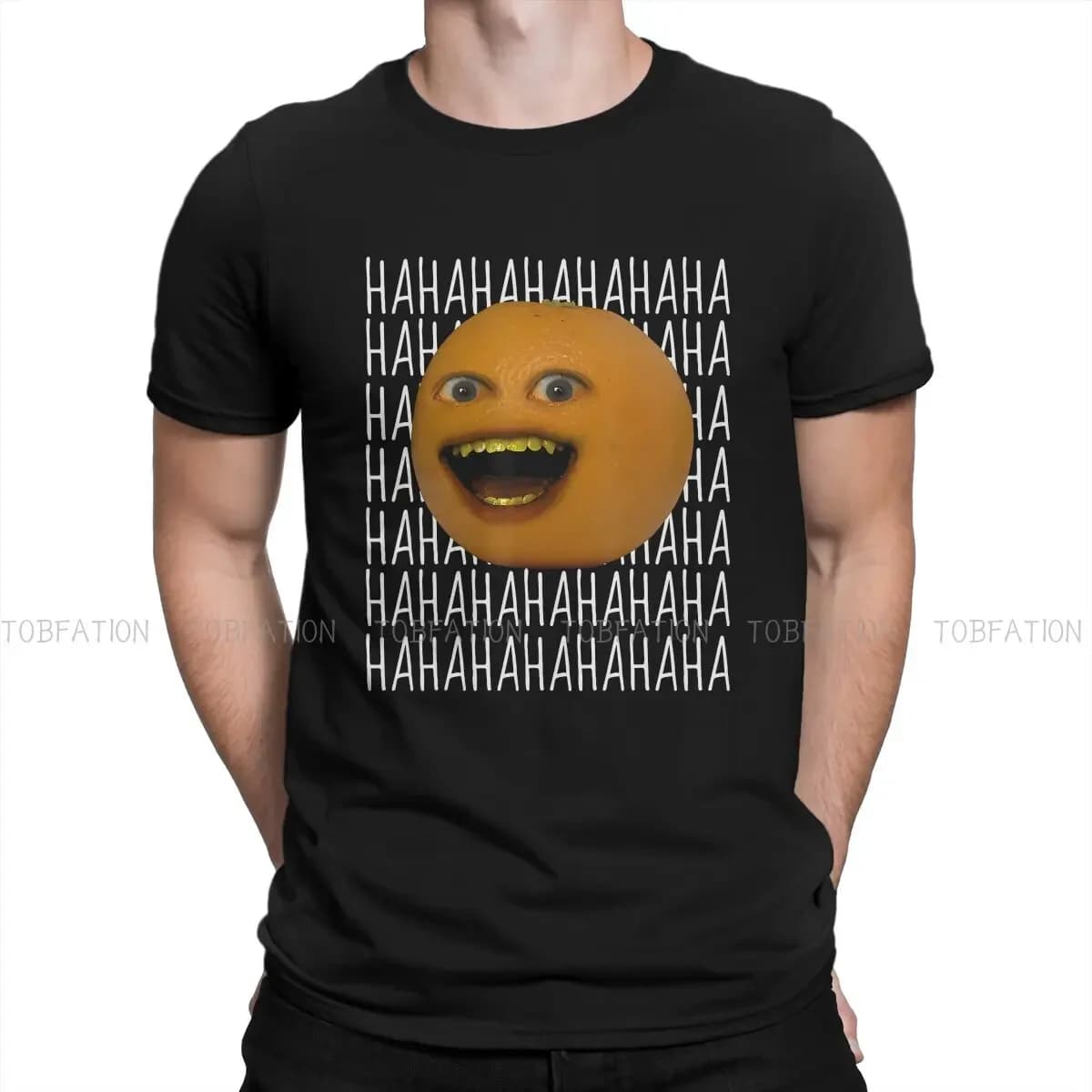 Annoying Orange Ha Round Collar TShirt Fruit Fabric Classic T Shirt Man's Clothes Individuality Big Sale