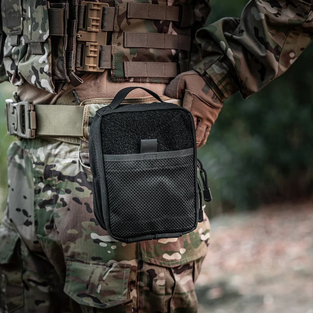 RHINO RESCUE Kit di pronto soccorso IFAK POUCH Molle Custodia medica per campeggio, auto, viaggi, escursioni, 004M (nero)