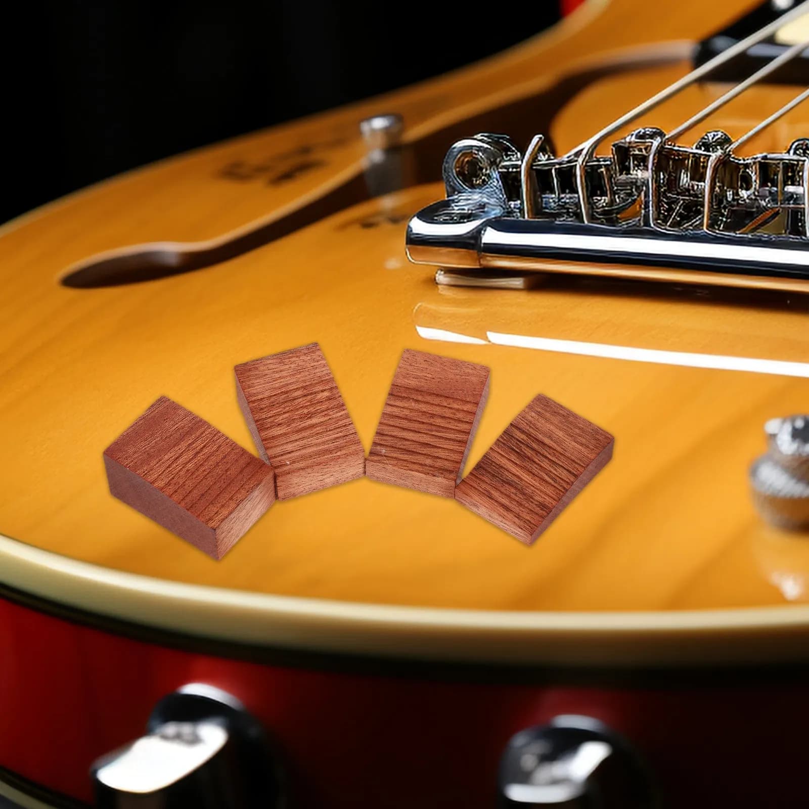 Set di 4 Slider per Ponte Tremolo Flottante per Chitarra Elettrica, Blocco Tremolo in Legno per Regolazione, Riparazione e Miglioramento dell'Espressione