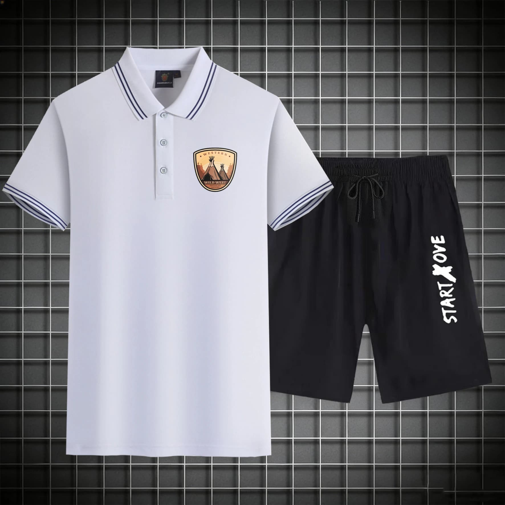 Complete Men's Polo 2026 Summers, Jogging Jumpsuit, Short Sleeved Sports Suit, Sportswear with Graphics, Printed Polyester Men's Clothes