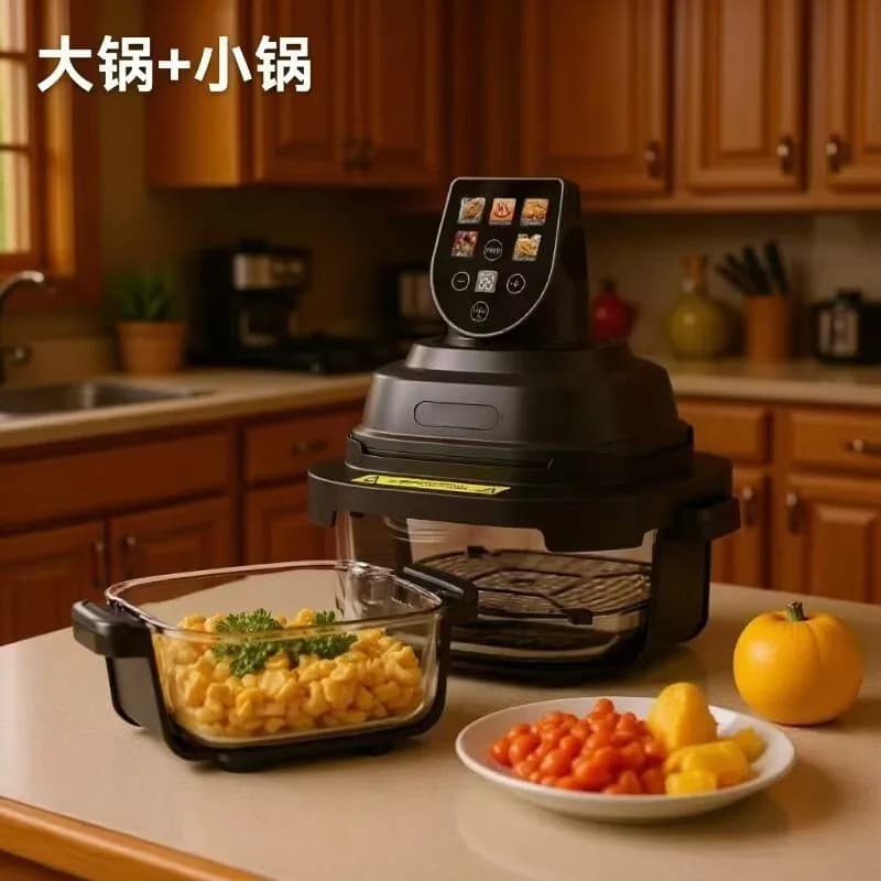 Color Screen Visible Air Fryer Glass Liner Chips Maker Multifunctional Home Oven