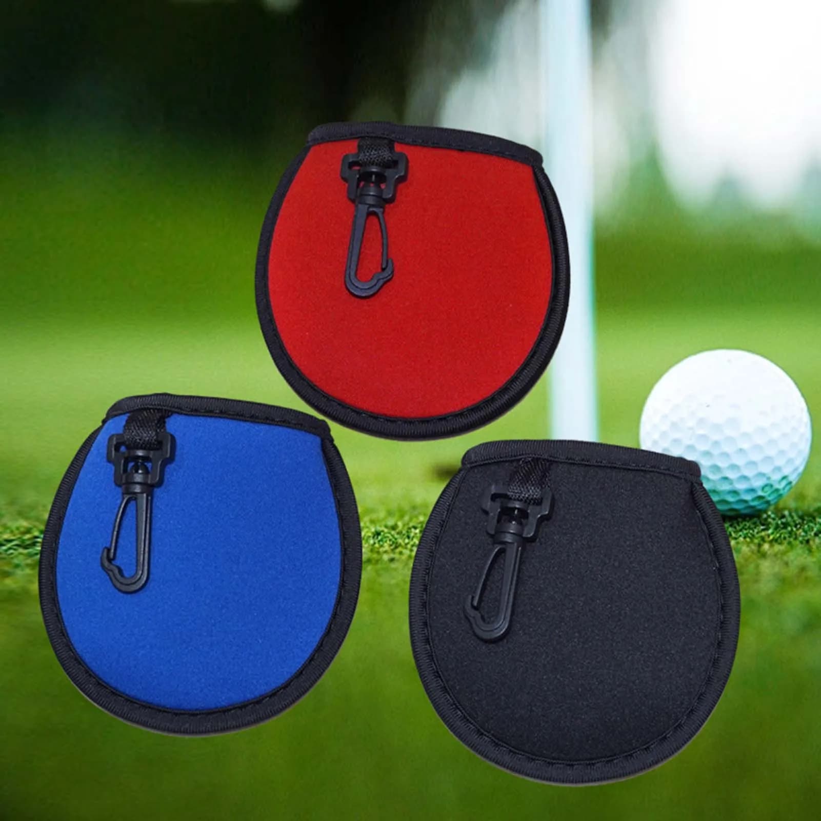 Golf Ball Pocket with Clip Soft Lightweight Golf Ball Cleaner Pouch for Washing Wipe Golf Ball