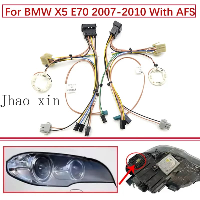 Connettore per cablaggio interno faro anteriore, set circuito per BMW X5 E70 2007-2010 con cablaggio faro AFS