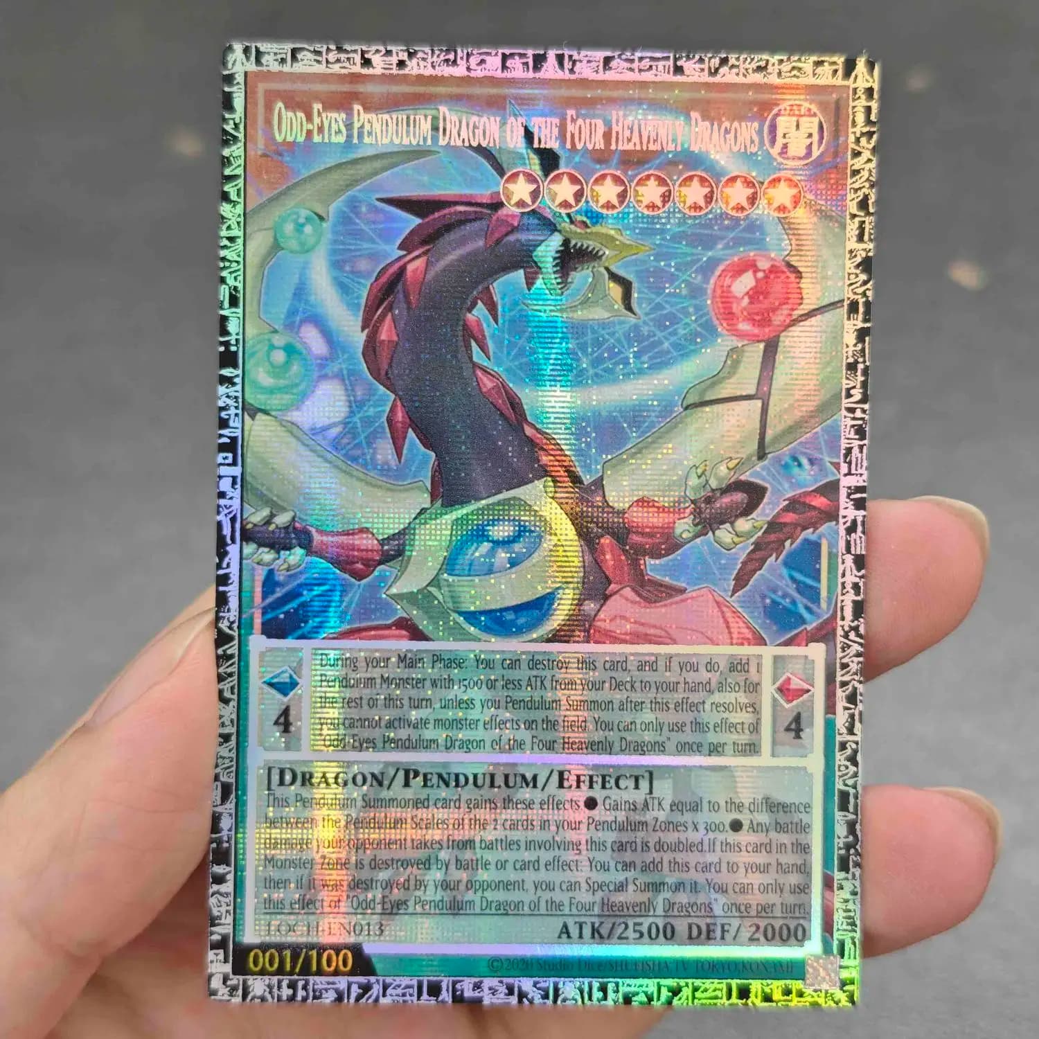 Yu-Gi-Oh! Drago a Occhi Straniari dei Quattro Draghi Celesti, Carta da Gioco in Inglese GMR-OF Edizione Limitata LOCH PSER/N