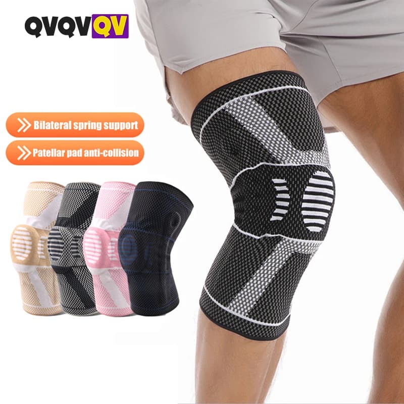 1 ginocchiera per uomo e donna, ginocchiere per uomo con cuscinetto in gel rotuleo e stabilizzatori laterali, per corsa, allenamento