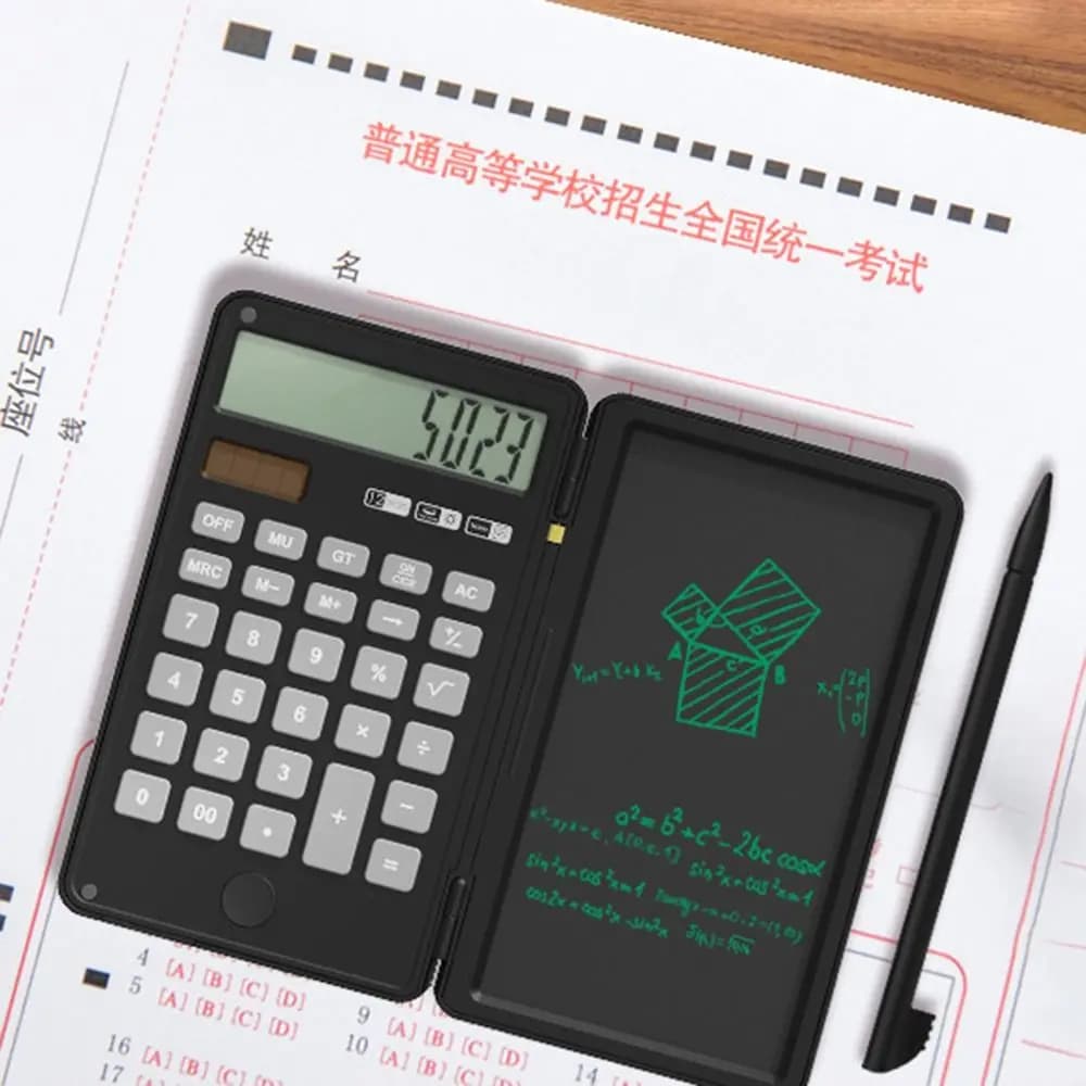 2in1 Scientific Calculator Foldable Erasable Function Calculators with Tablet Multifunctional Portable Digital Writing Tablet