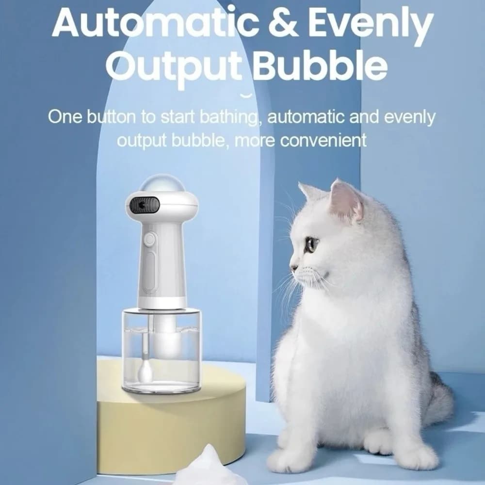 Macchina Elettrica per il Bagno degli Animali Domestici, Facile da Usare, Spruzzatore Automatico di Schiuma Senza Fili per Cani e Gatti