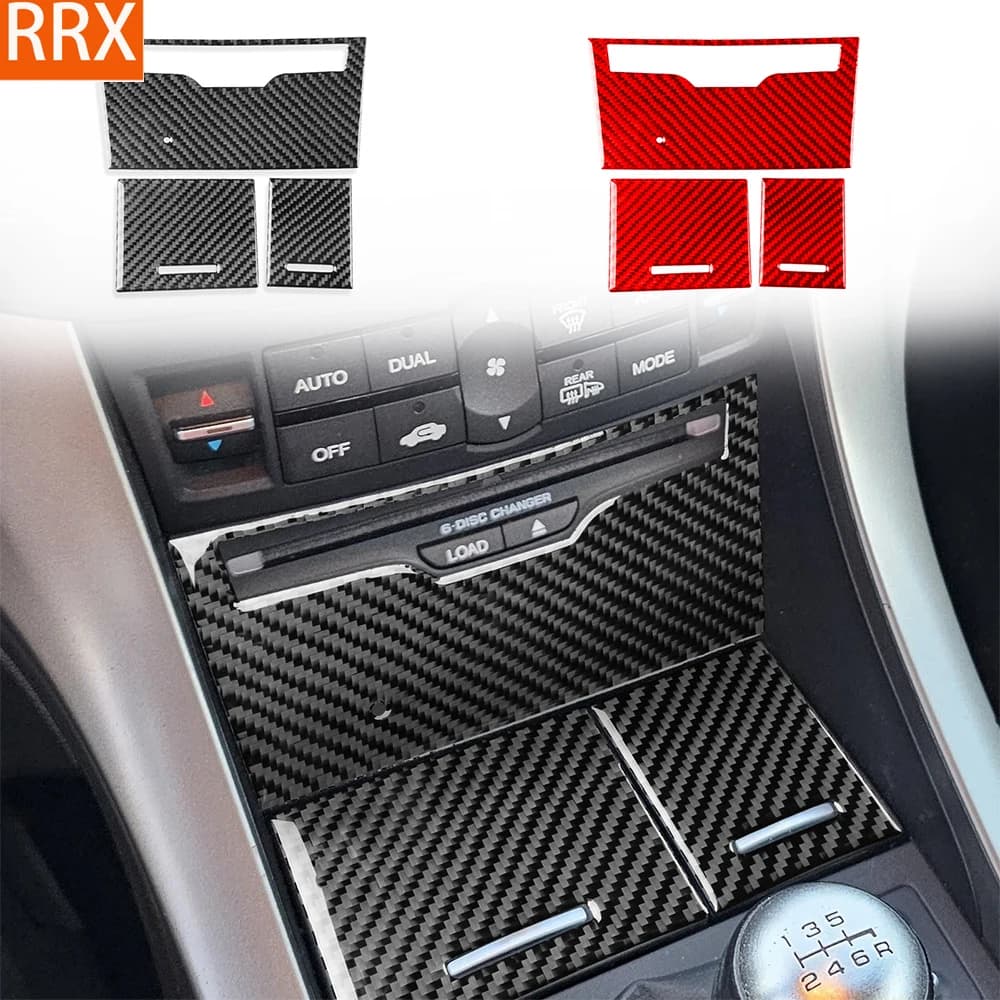 For Acura TSX 2009-2014 Real Carbon Fiber Sticker Center Control Ashtray Storage Panel Cover Car Accessories Interior Decorative