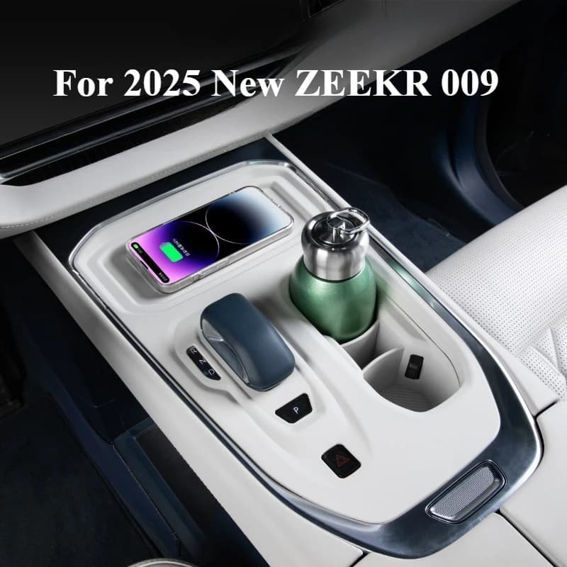 For the New ZEEKR 009 2025: Wireless Charging Pad for Central Console, Covering and Mat for Glass Holders, Interior Accessories Auto in Silicone