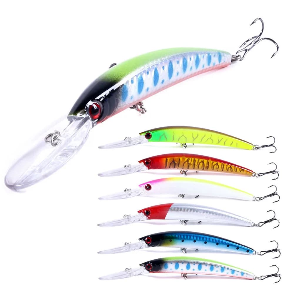 1 PZ 15 cm 15g Immersione Profonda Jerkbait Artificiale Esca Dura Pesca Wobblers Minnow Richiamo per Spigola Luccio Attrezzatura Da Pesca Alla Carpa