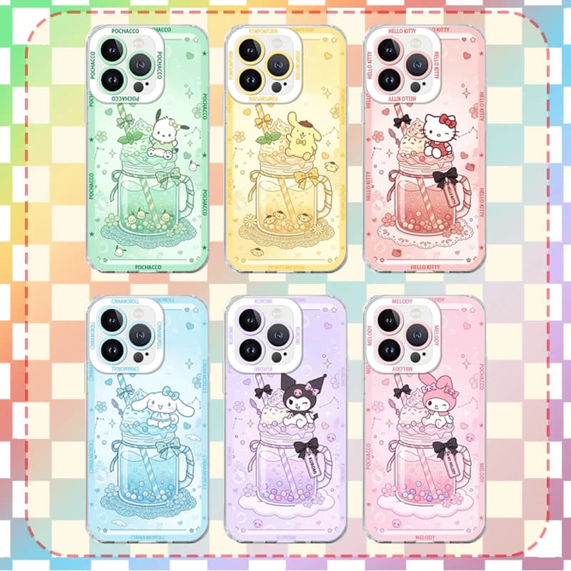 Custodia Trasparente Sanrio Kuromi Hello Kitty Cinnamoroll Pochacco per iPhone 17 16 15 14 Pro Max Air 17E 13 12 11 ProMax