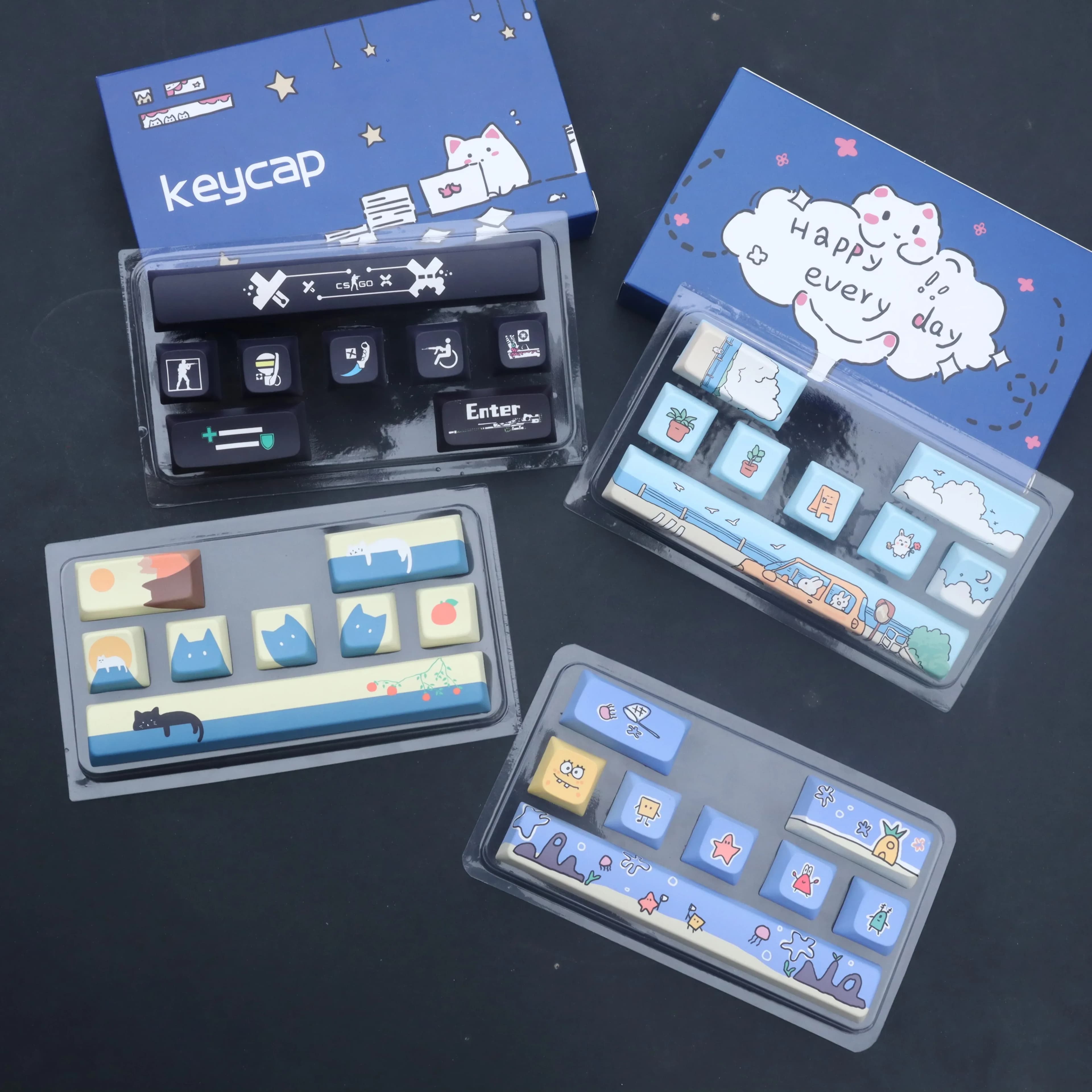 Copritasto fai-da-te PBT Enter 6.25U Space Bar Keycap 5 lati colorante-subbed per tastiera meccanica Cherry Profilo (8 pezzi)