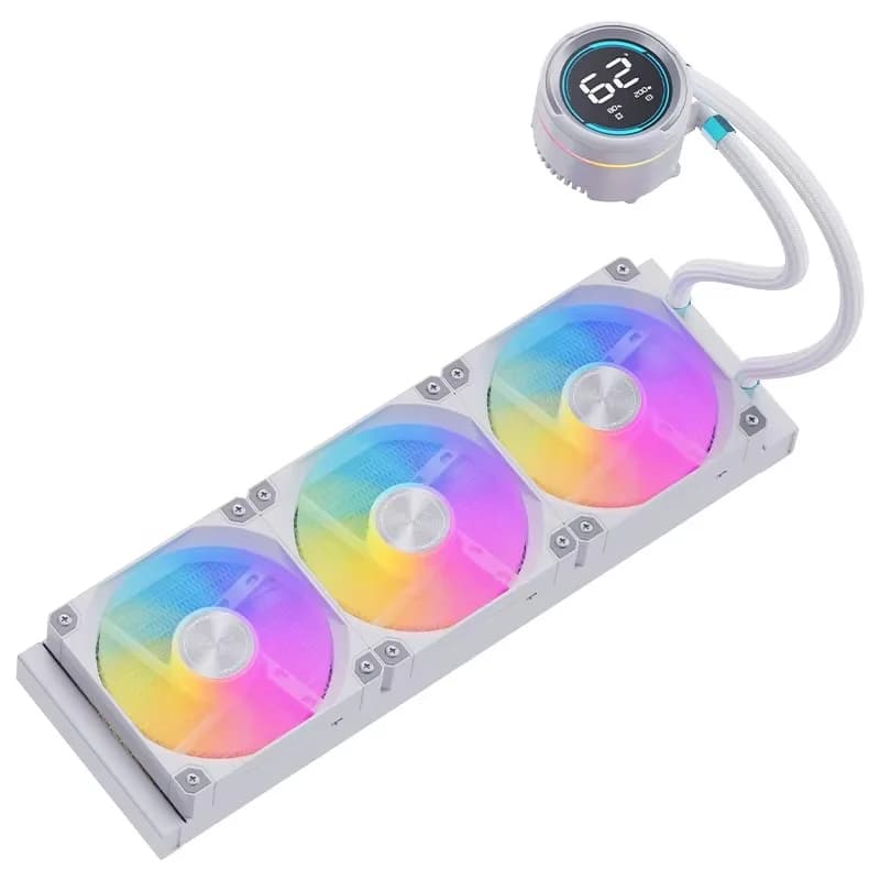 SNOWMAN PC CPU Raffreddatore d'acqua da 360 mm CPU per PC Dispositivo di raffreddamento del liquido con PWM 4 pin + 5 V 3 pin ARGB + 3 pin (pompa) con 3 ventole di raffreddamento - Nero