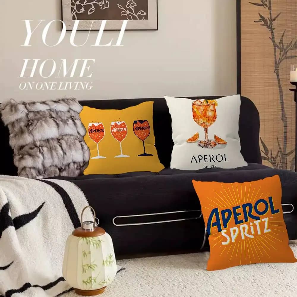 A-AperolS-S-Spritz Cushion Cover Car Throw Pillow Case For Sofa Car Christmas Gift 40x40cm 45x45cm
