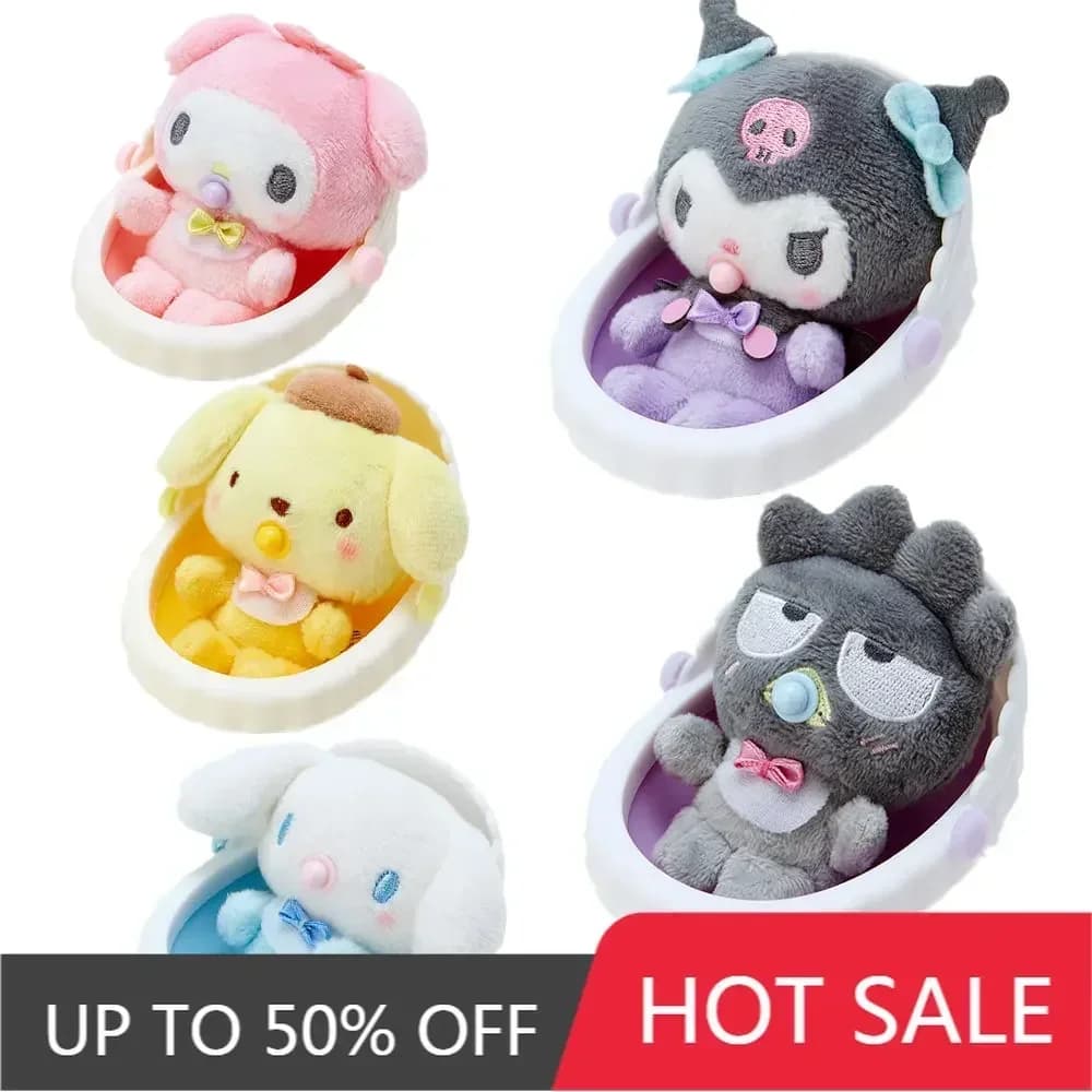 Sanrio Kawaii Kuromi My Melody Cinnamoroll Peluche Bambola Giocattoli Anime Cartoon Culla Ciuccio Peluche Ornamenti Regali