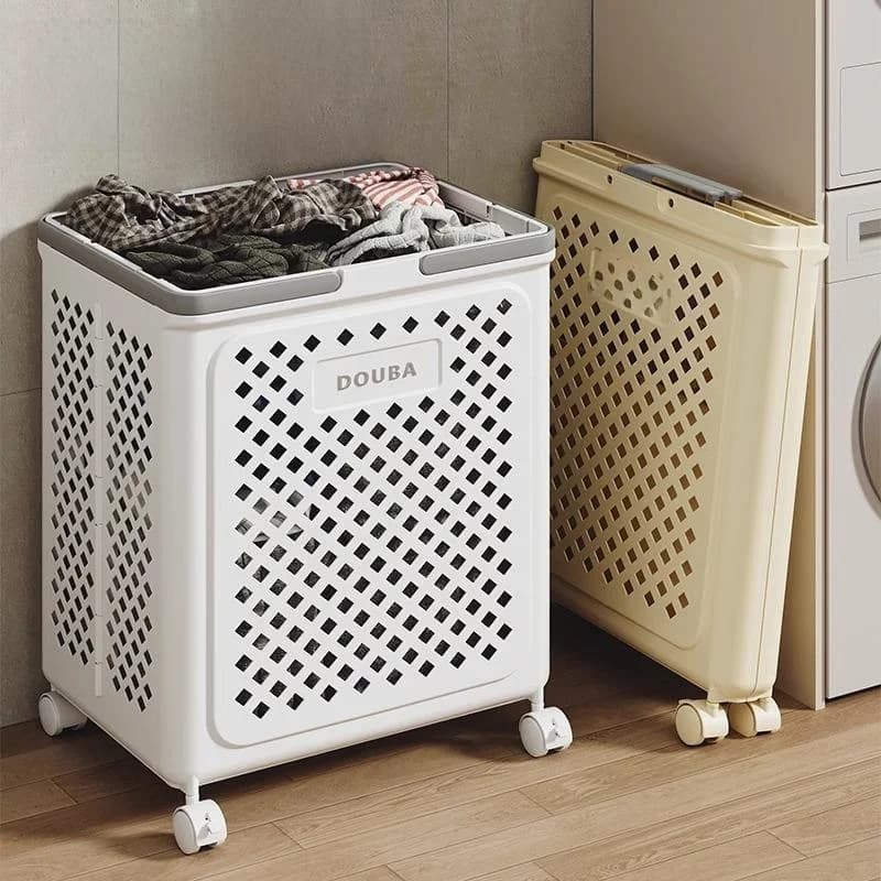 Nas Cesto per vestiti Bagno Cesto per la biancheria altamente estetico Cesto per vestiti Dir con ruote Carrello pieghevole per riporre oggetti