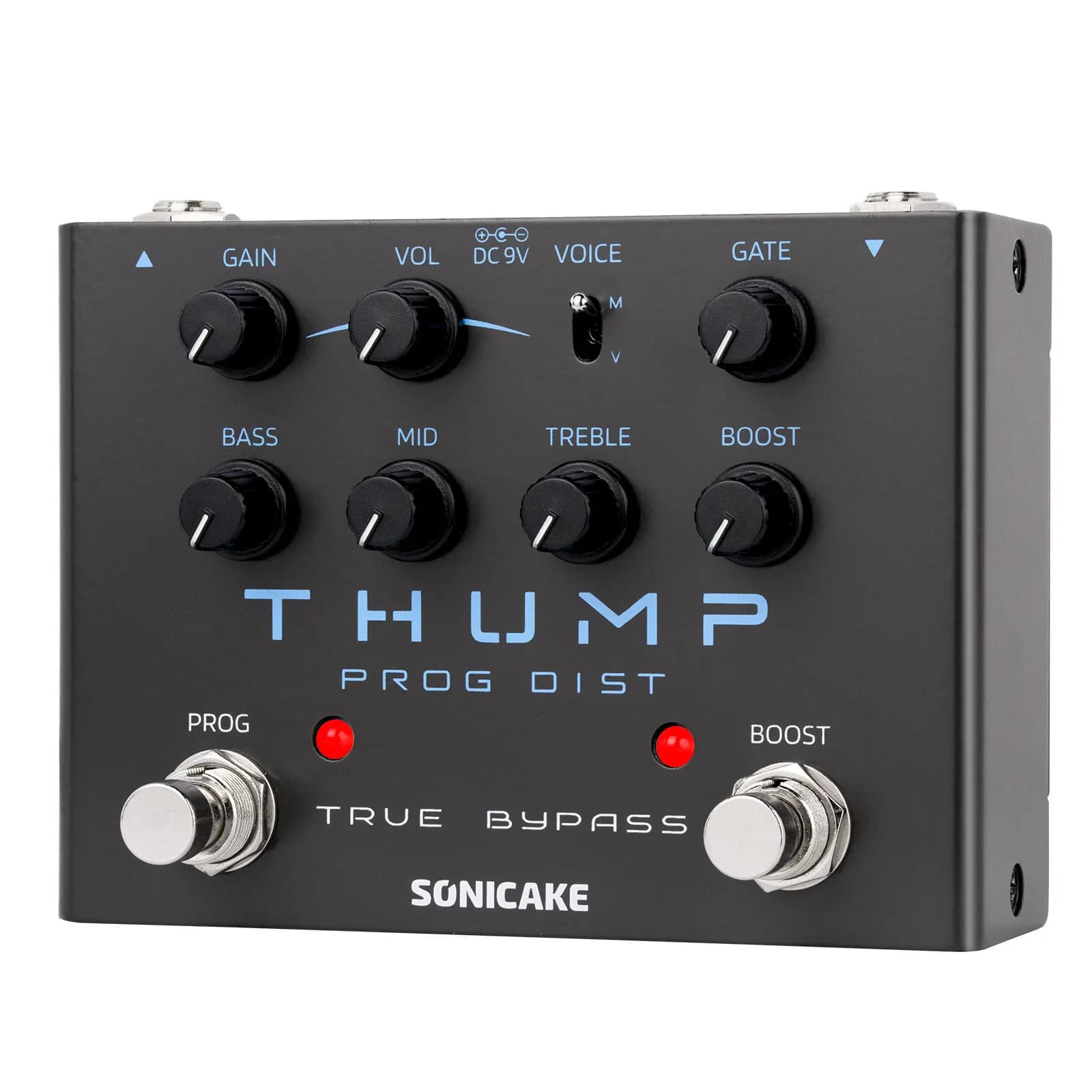 SONICAKE Thump Pure Pedale per Effetti Chitarra con Distorsione Analogica ad Alto Guadagno, 2 Modalità di Tono, Moderno, Vintage QDS-09