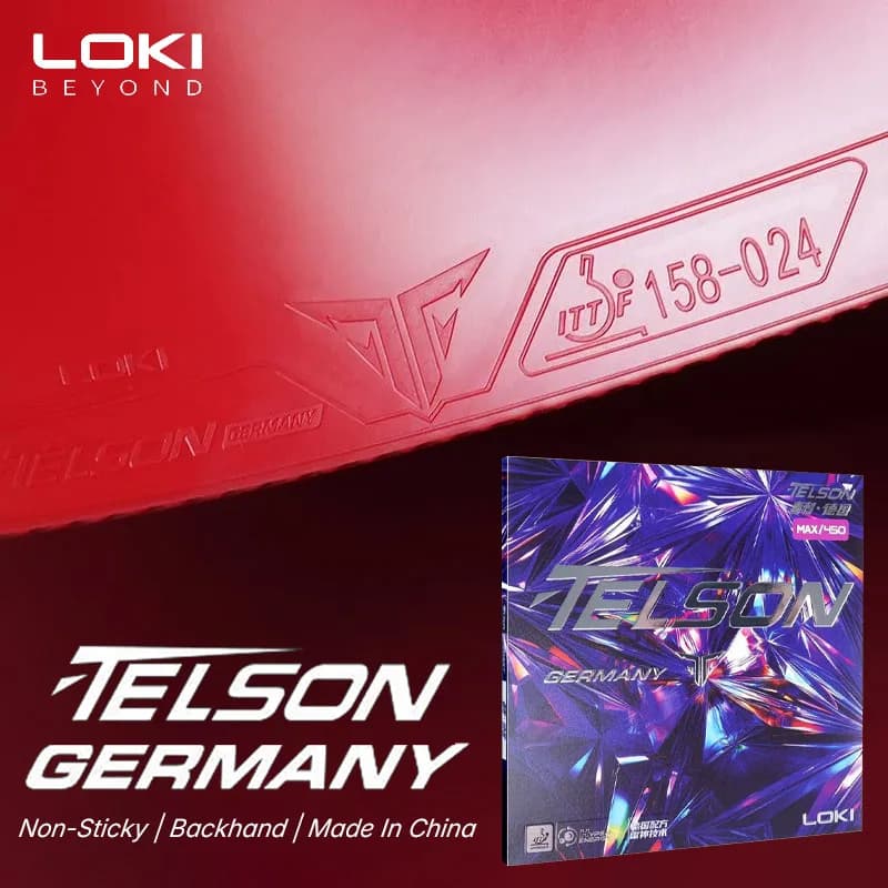 LOKI TELSON GERMANIA Foglio superiore in gomma da ping pong non appiccicosa in gomma da ping pong con spugna Kunlun preaccornata