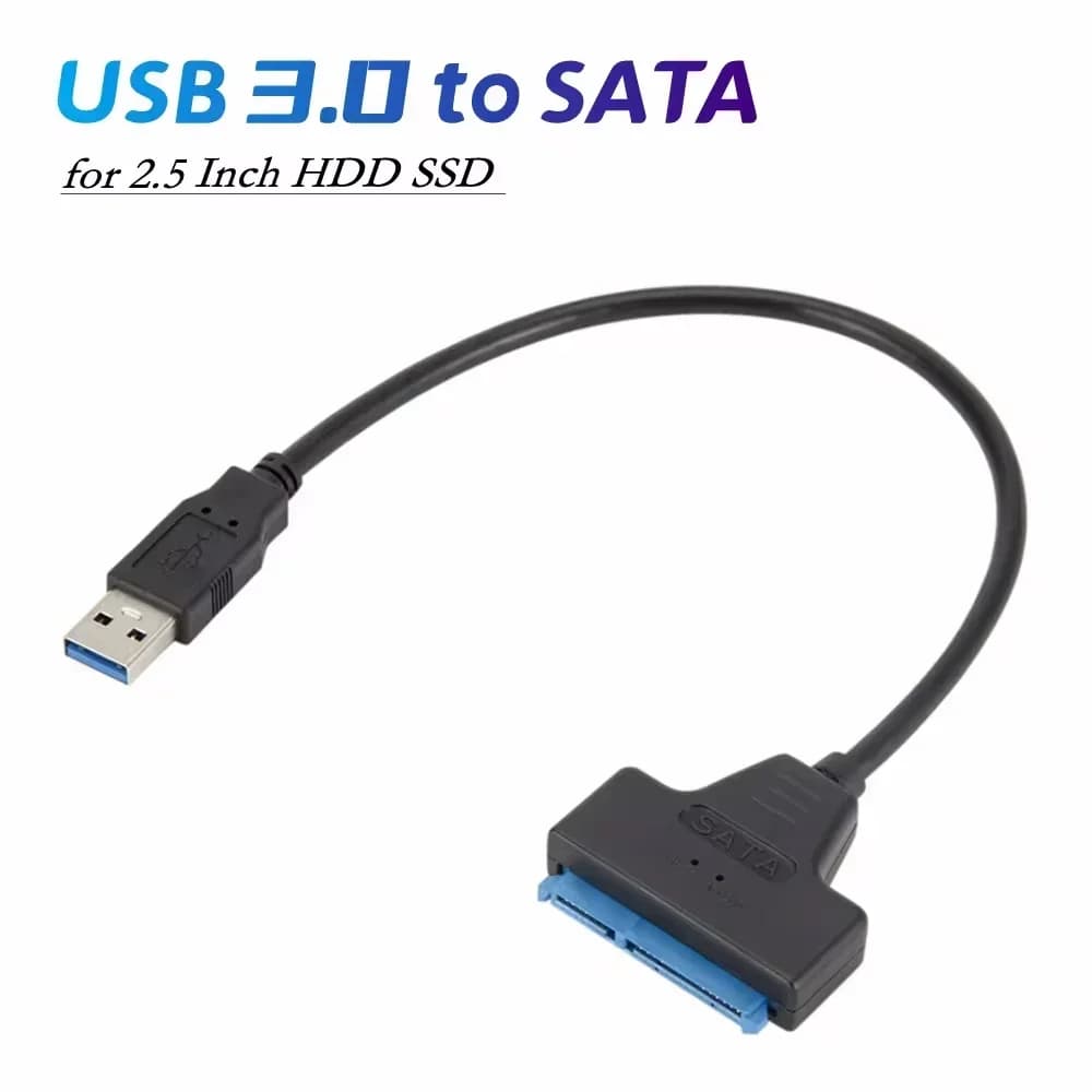 Cavo da SATA a USB 3.0 da 1 pezzo, fino a 6 Gbps, per HDD/SSD esterno da 2,5 pollici, adattatore SATA 3 a 22 pin, cavo da USB 3.0 a SATA III