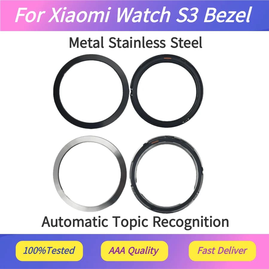 Cover per Xiaomi Watch S3, ghiera in metallo in acciaio inossidabile, anello esterno protettivo anti-caduta
